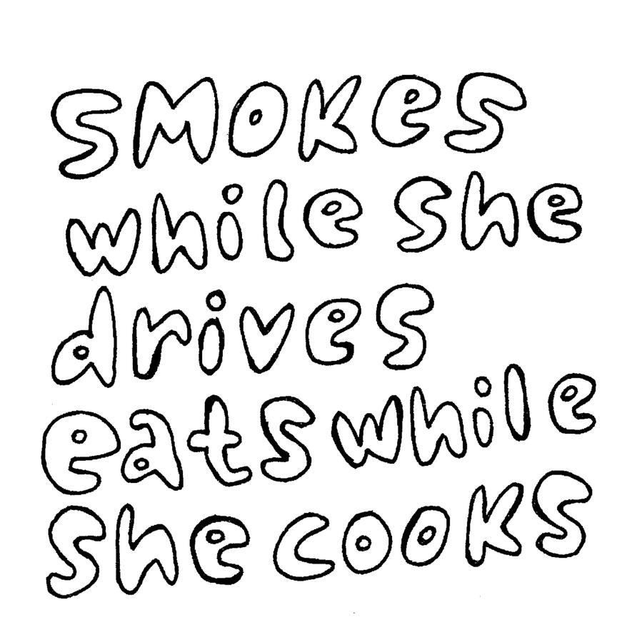 smokes while she drives